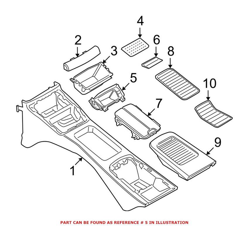 BMW Ashtray - Rear 51166960688